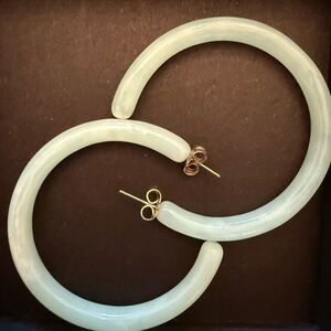 Elegant Jade Hoop Anthropologie Earrings